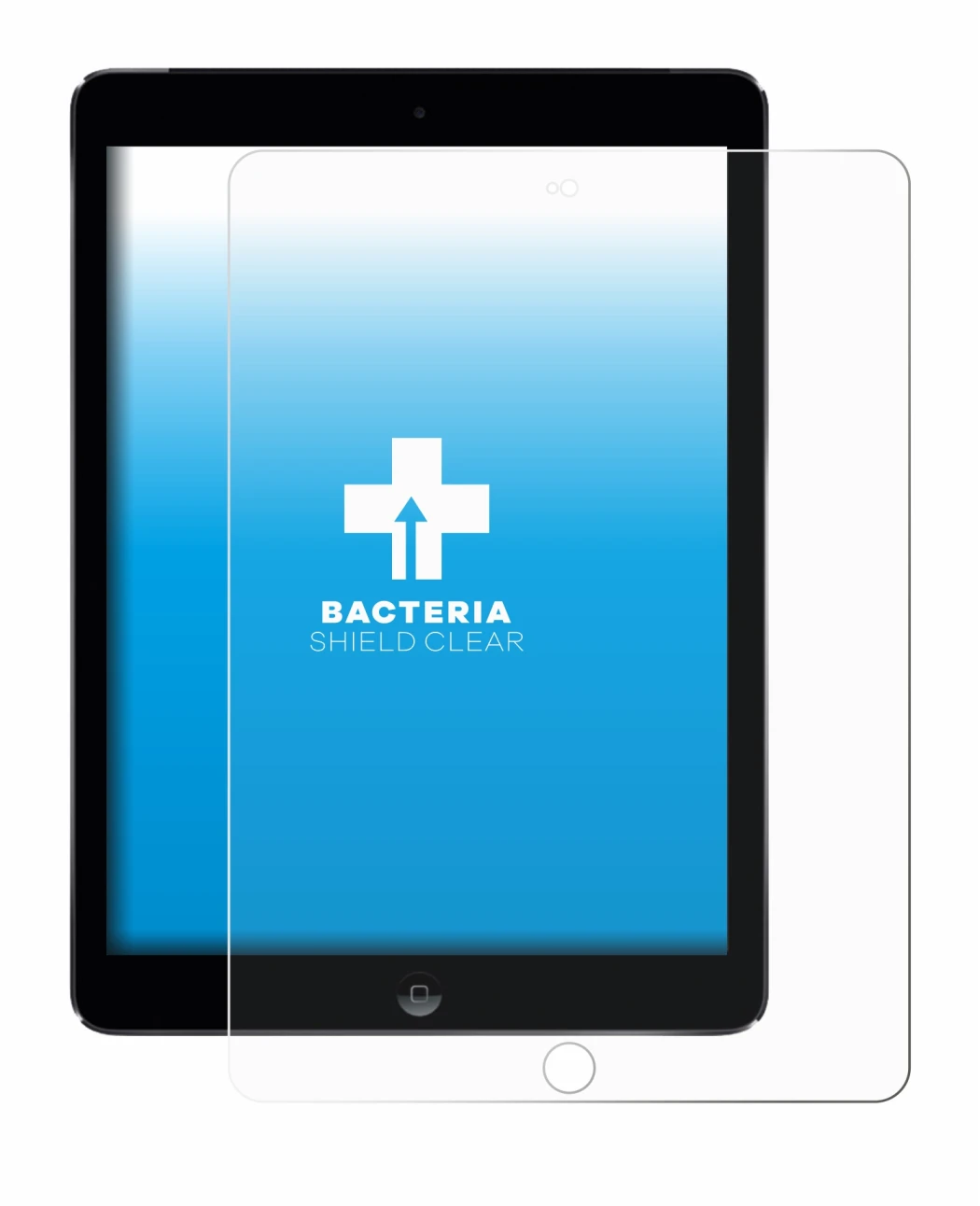 Immagine del dispositivo Apple iPad Air 2 2014 con un'ampia varietà di protezioni per lo schermo.