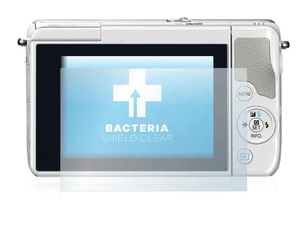 Immagine del dispositivo Canon EOS M10 con un'ampia varietà di protezioni per lo schermo.