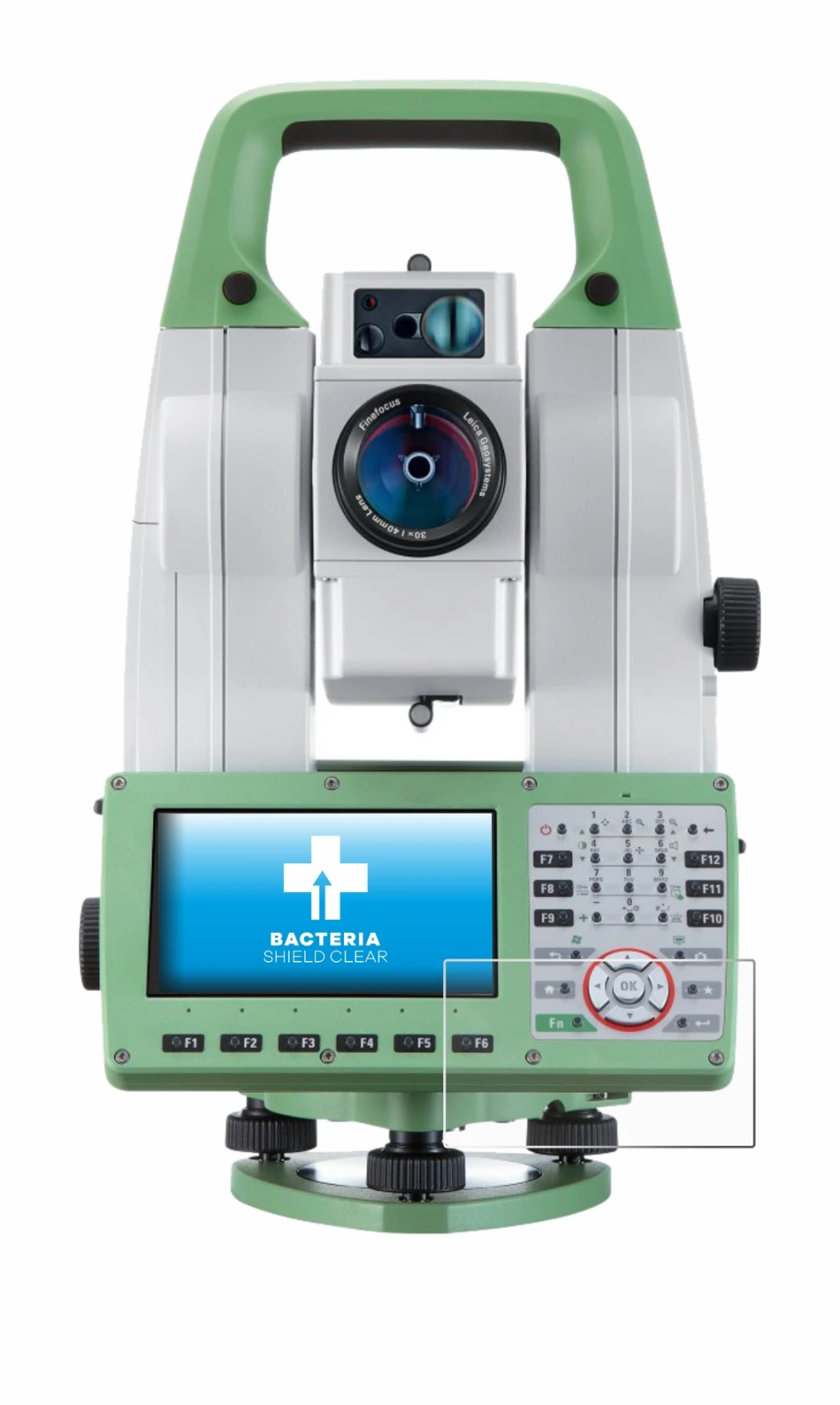 Immagine del dispositivo Leica Viva TS16 con un'ampia varietà di protezioni per lo schermo.