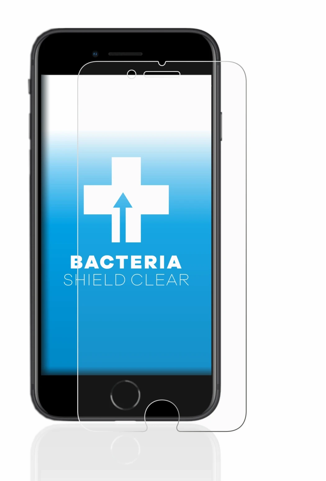 Immagine del dispositivo Apple iPhone SE 2 2020 con un'ampia varietà di protezioni per lo schermo.