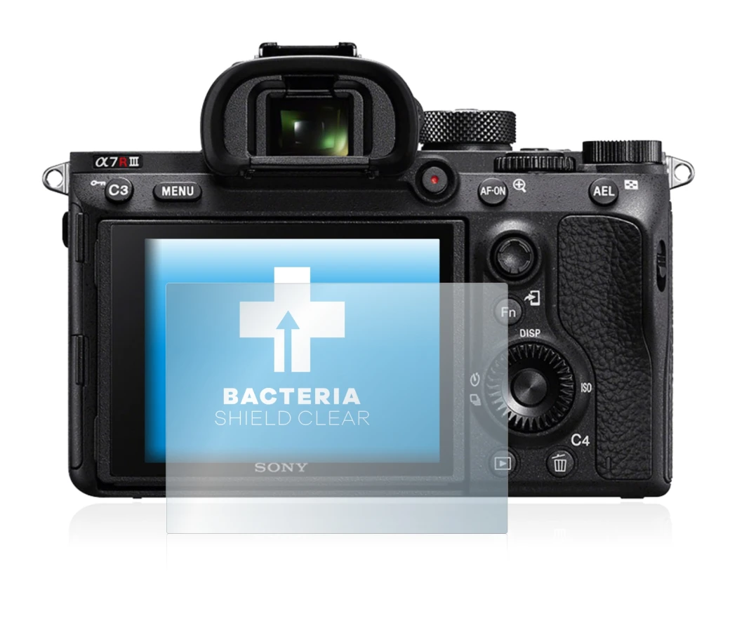 Immagine del dispositivo Sony Alpha 7R III con un'ampia varietà di protezioni per lo schermo.
