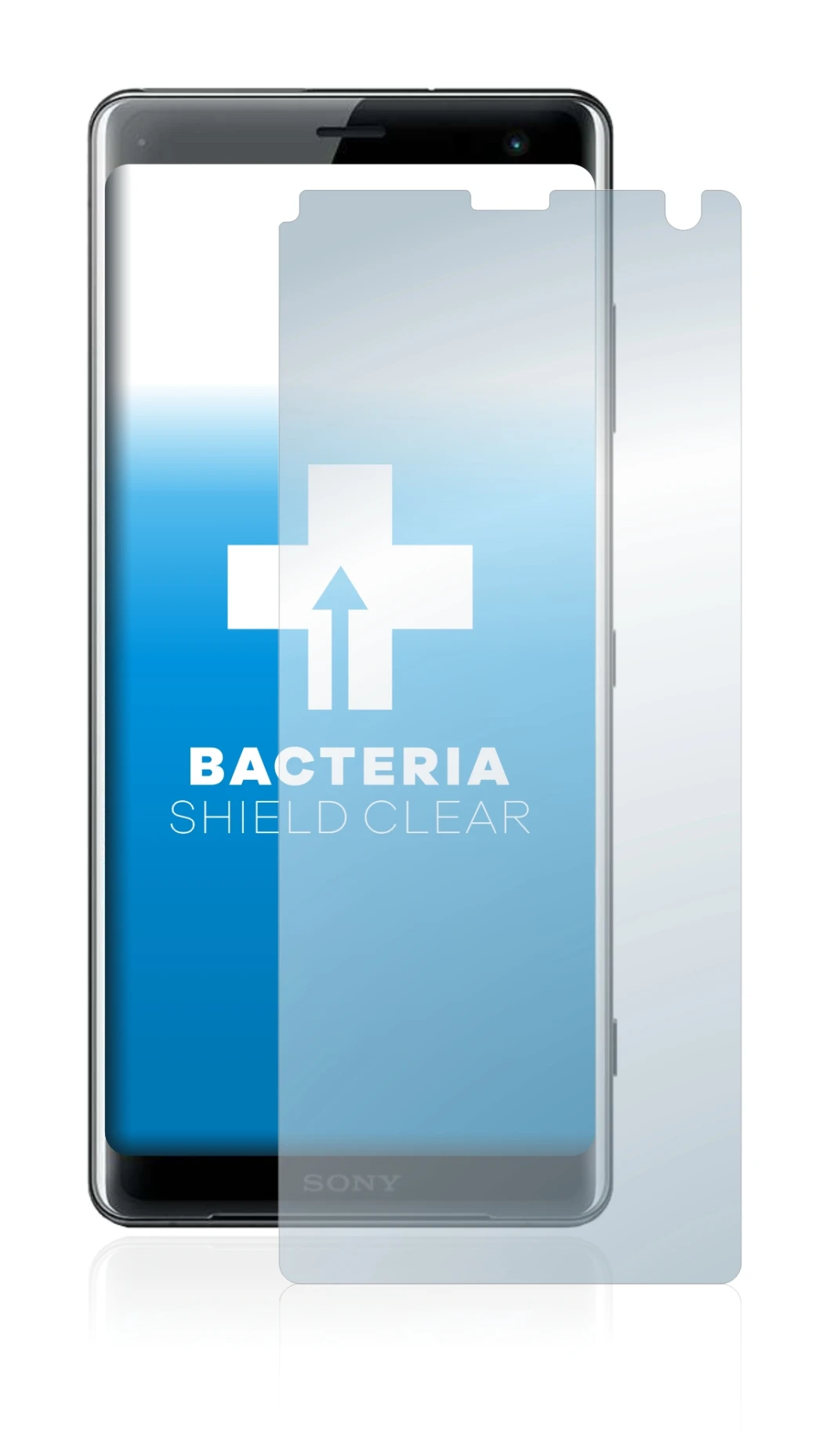 Immagine del dispositivo Sony Xperia XZ3 con un'ampia varietà di protezioni per lo schermo.