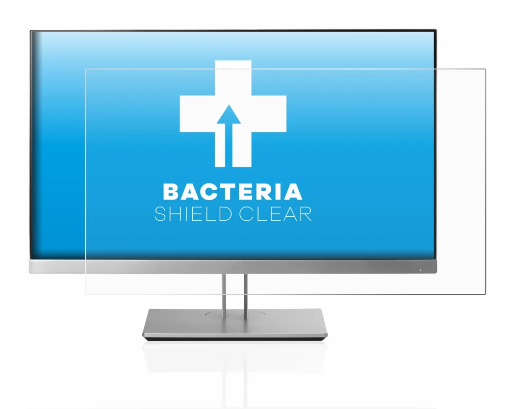 Immagine del dispositivo HP EliteDisplay E233 con un'ampia varietà di protezioni per lo schermo.