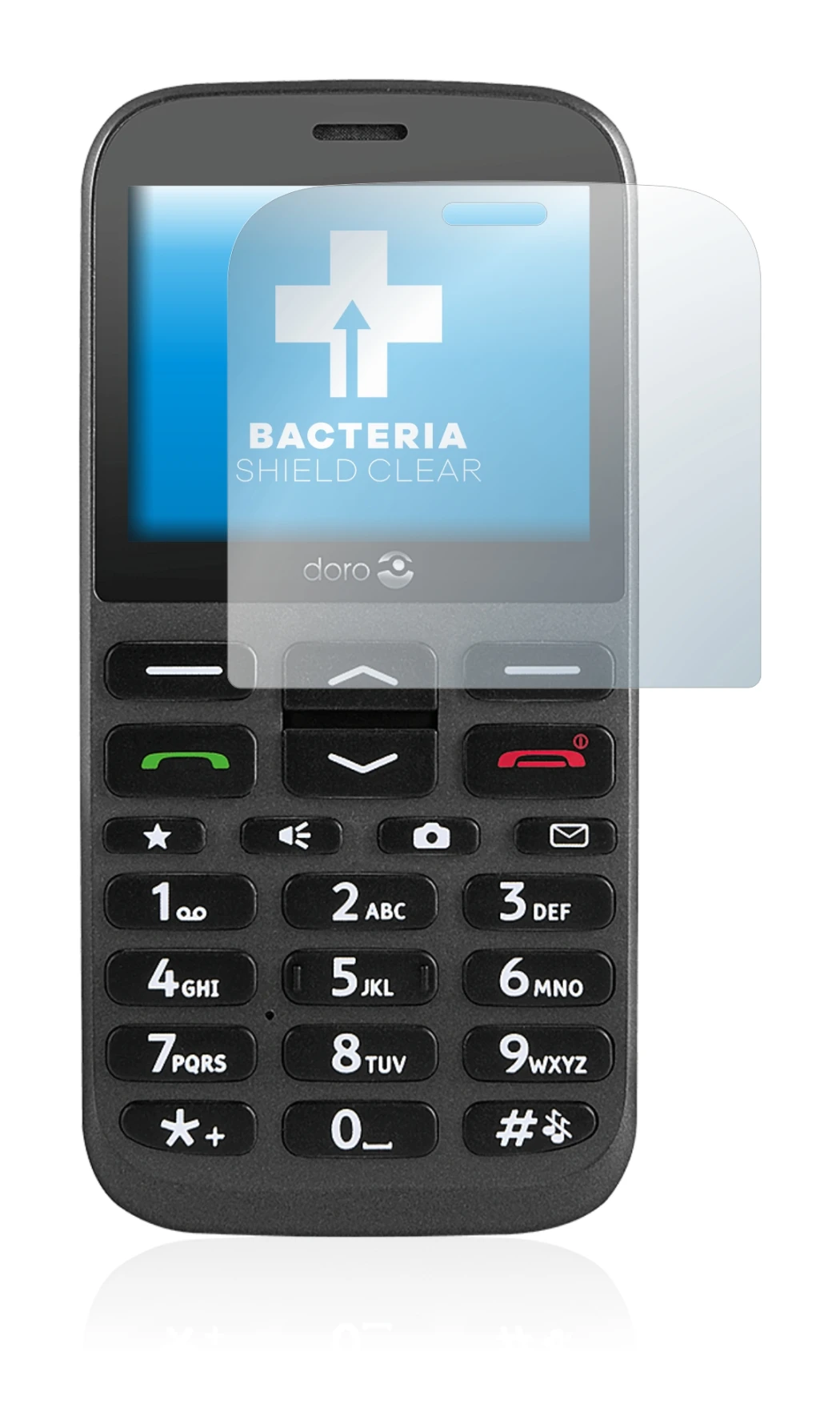 Immagine del dispositivo Doro 1370 con un'ampia varietà di protezioni per lo schermo.