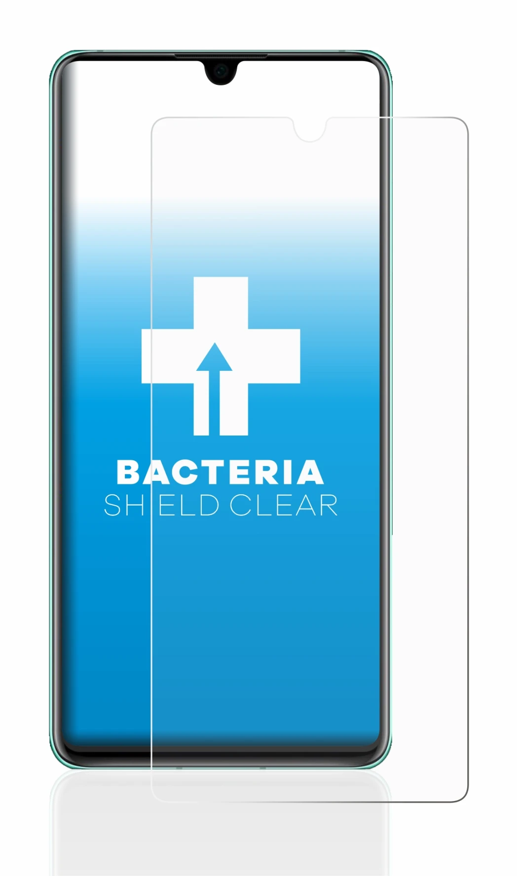 Immagine del dispositivo Huawei P30 con un'ampia varietà di protezioni per lo schermo.