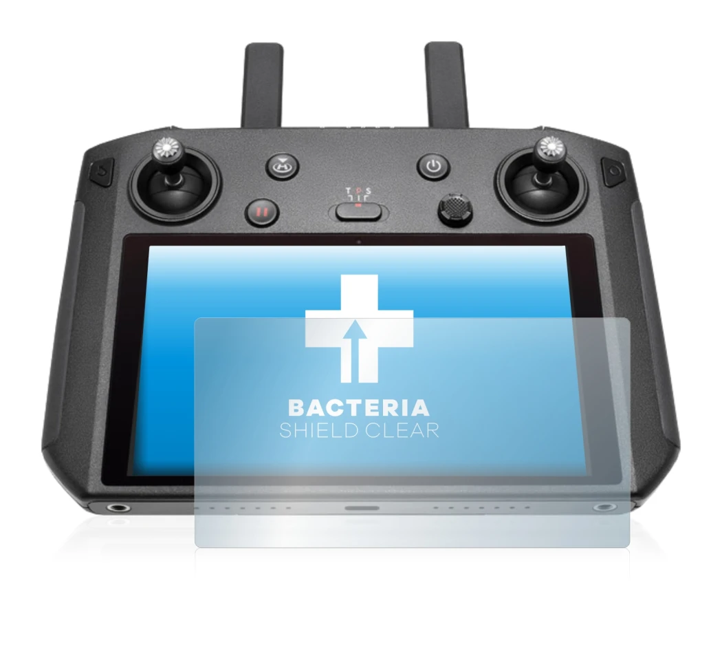 Immagine del dispositivo DJI Smart Controller con un'ampia varietà di protezioni per lo schermo.