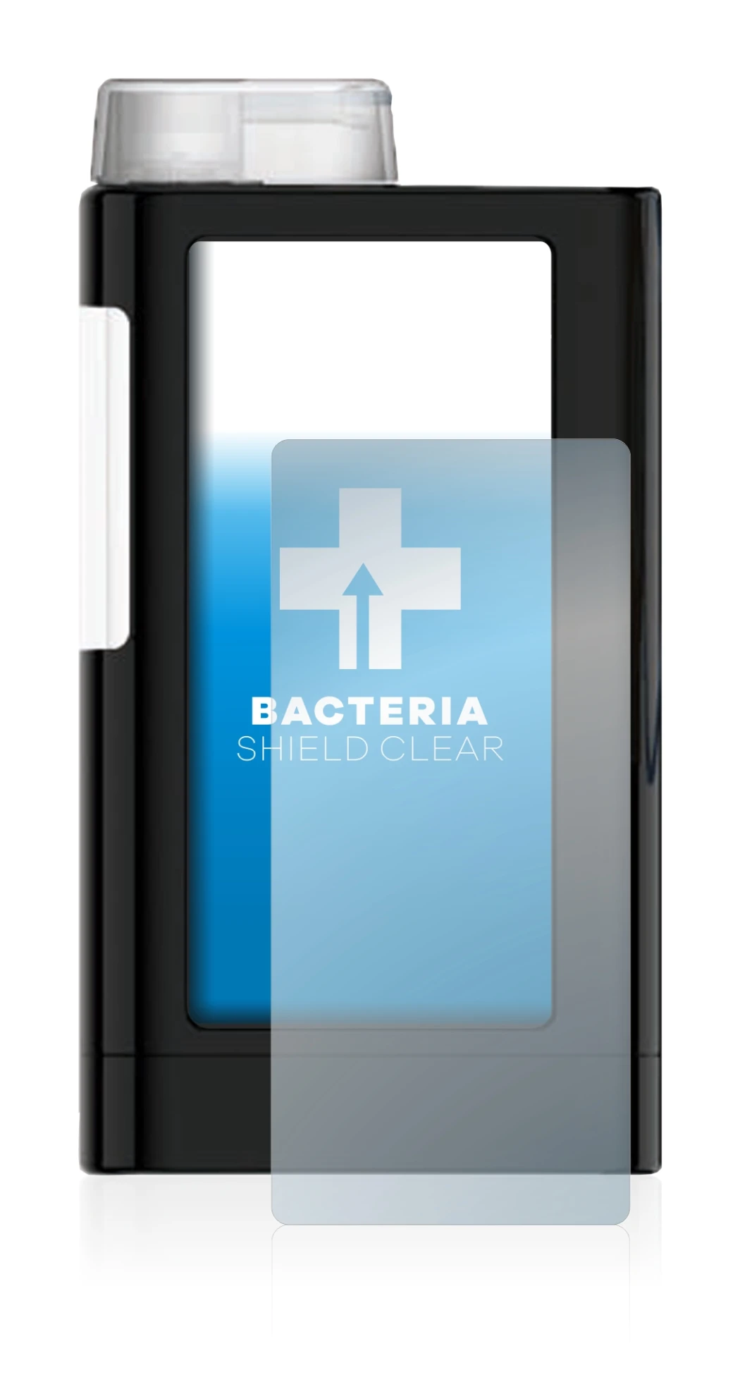 Immagine del dispositivo Mylife YpsoPump con un'ampia varietà di protezioni per lo schermo.