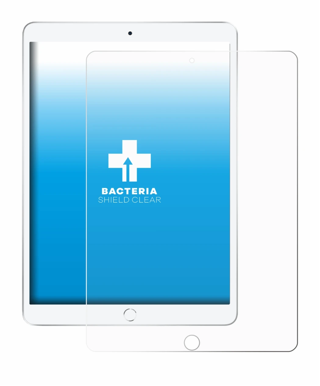 Immagine del dispositivo Apple iPad Air 2019 (3a Gen.) con un'ampia varietà di protezioni per lo schermo.