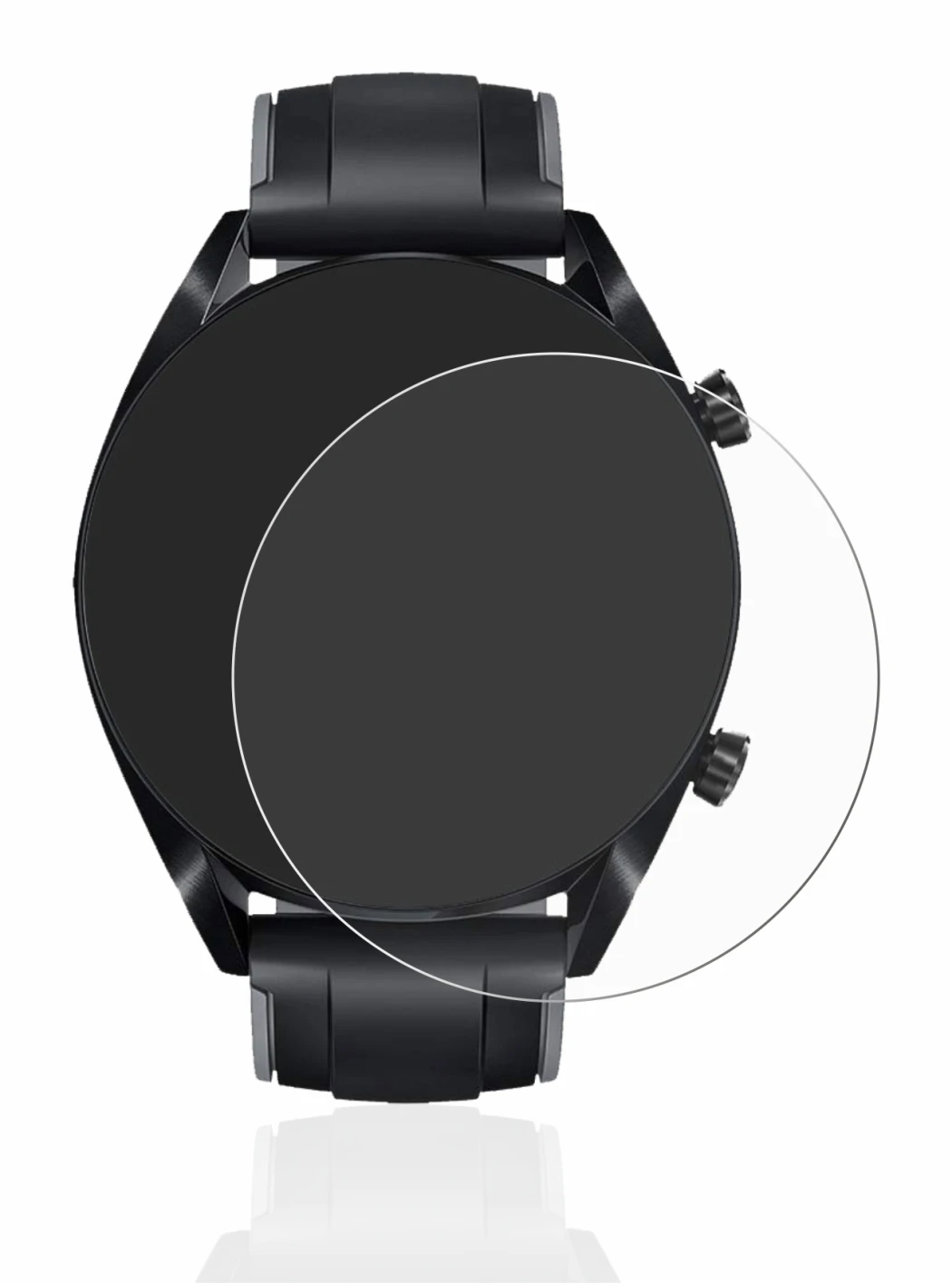 Immagine del dispositivo Huawei Watch GT 2 (46 mm) con un'ampia varietà di protezioni per lo schermo.
