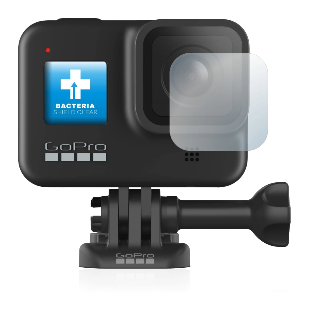 Immagine del dispositivo GoPro Hero 8 Black (Lente) con un'ampia varietà di protezioni per lo schermo.