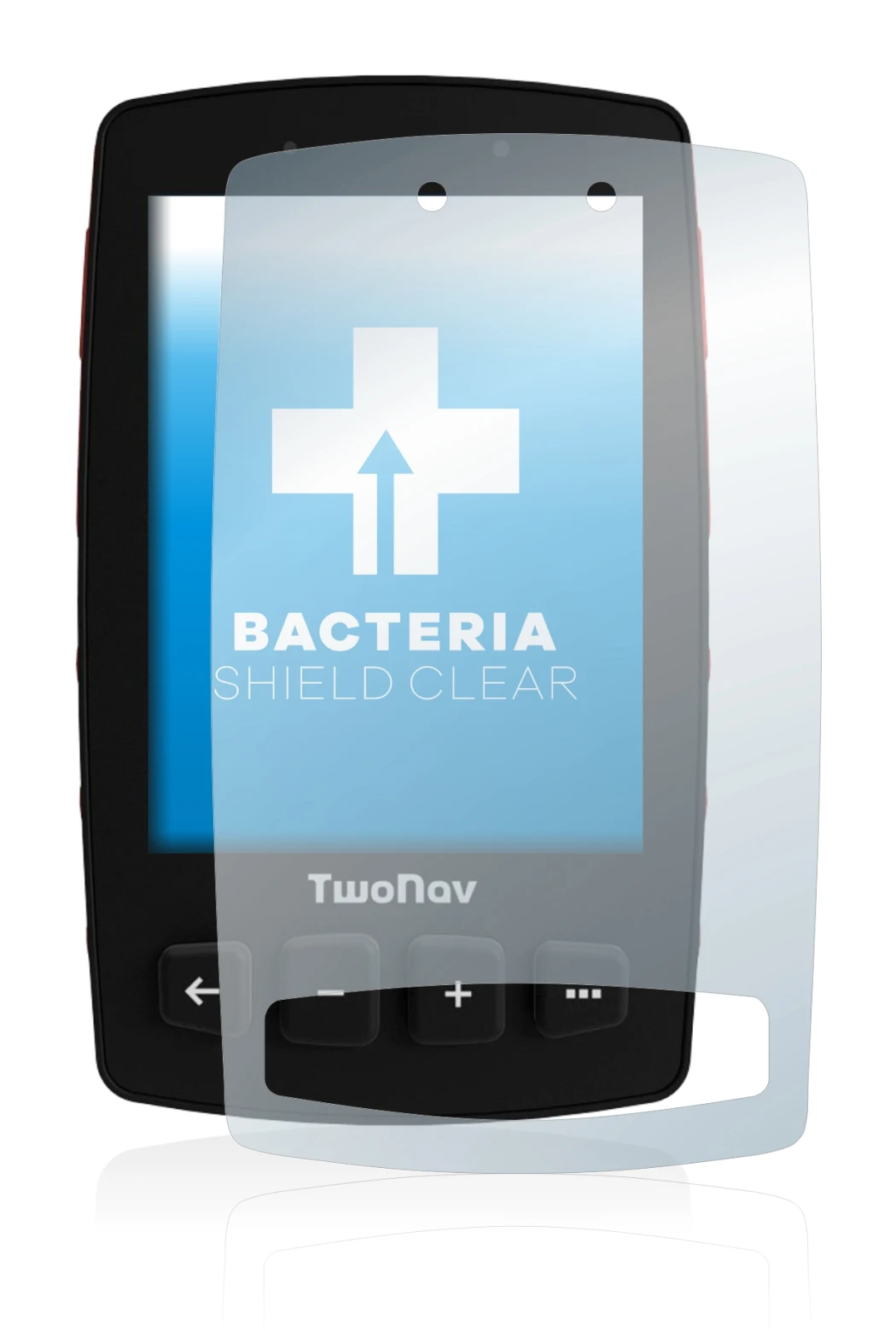 Immagine del dispositivo TwoNav Trail 2 con un'ampia varietà di protezioni per lo schermo.