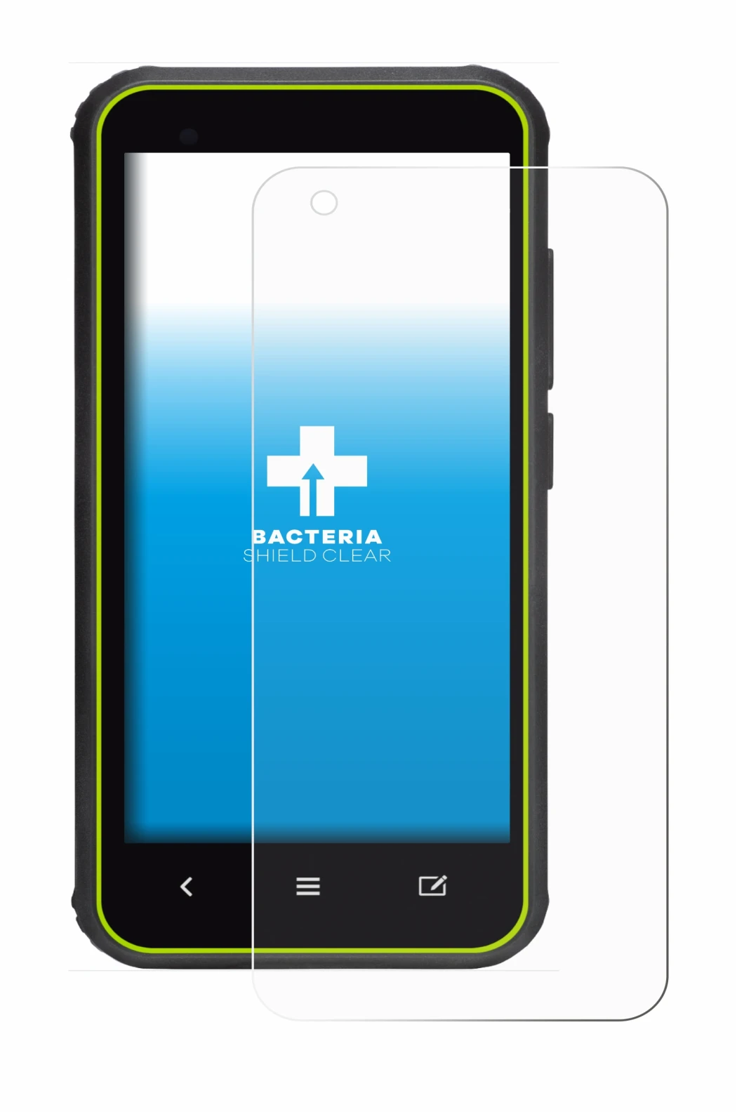 Immagine del dispositivo SkyCaddie SX400 con un'ampia varietà di protezioni per lo schermo.