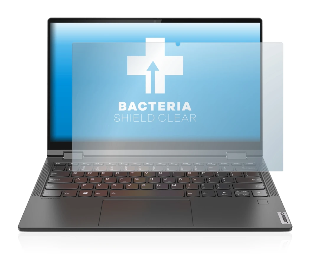 Immagine del dispositivo Lenovo Yoga C640 con un'ampia varietà di protezioni per lo schermo.