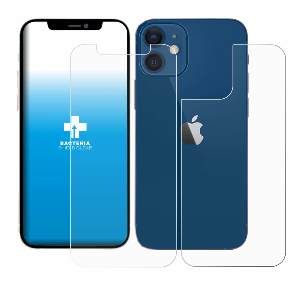 Immagine del dispositivo Apple iPhone 12 (Fronte+Retro) con un'ampia varietà di protezioni per lo schermo.