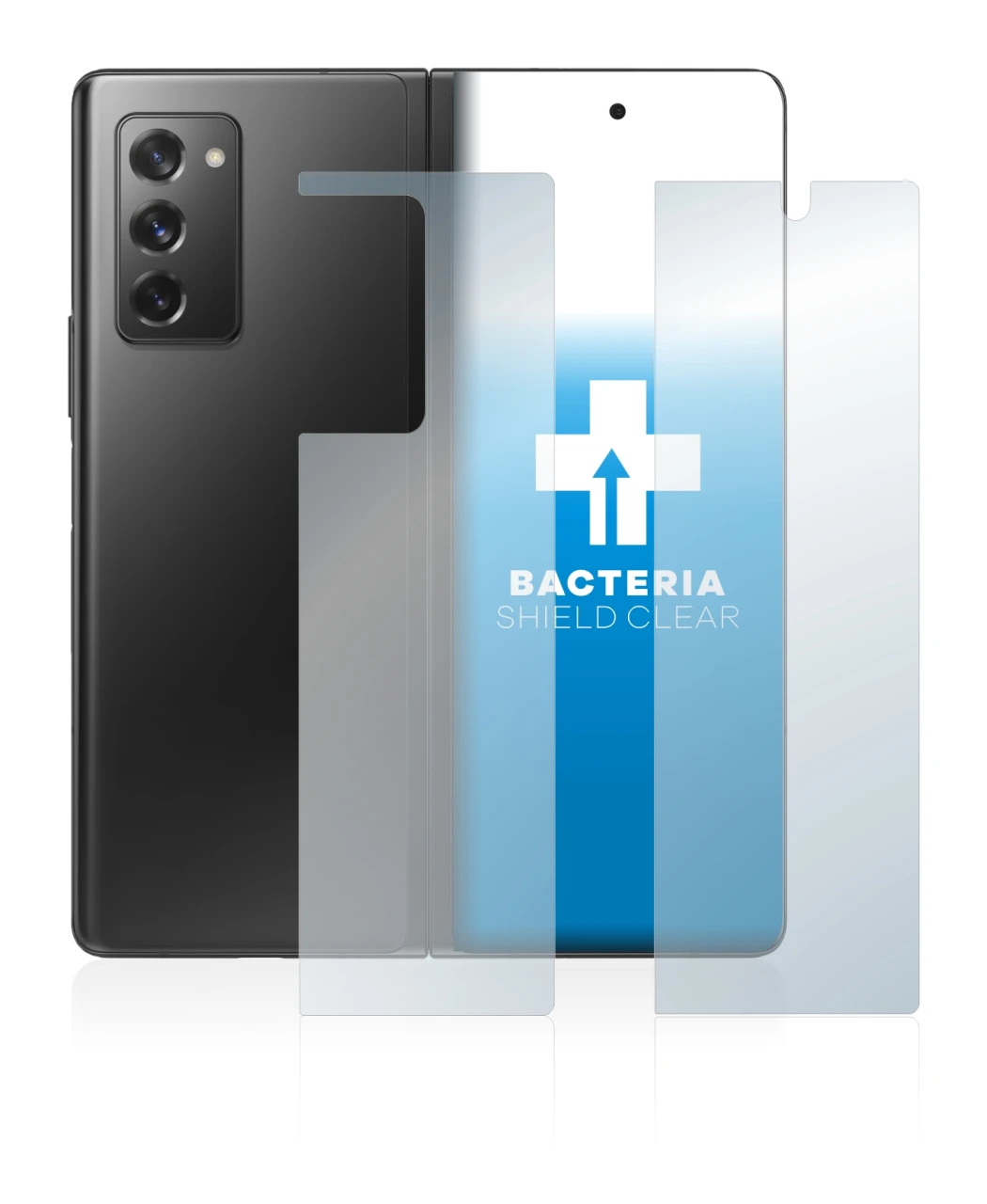 Immagine del dispositivo Samsung Galaxy Z Fold 2 5G (Fronte+Retro) con un'ampia varietà di protezioni per lo schermo.