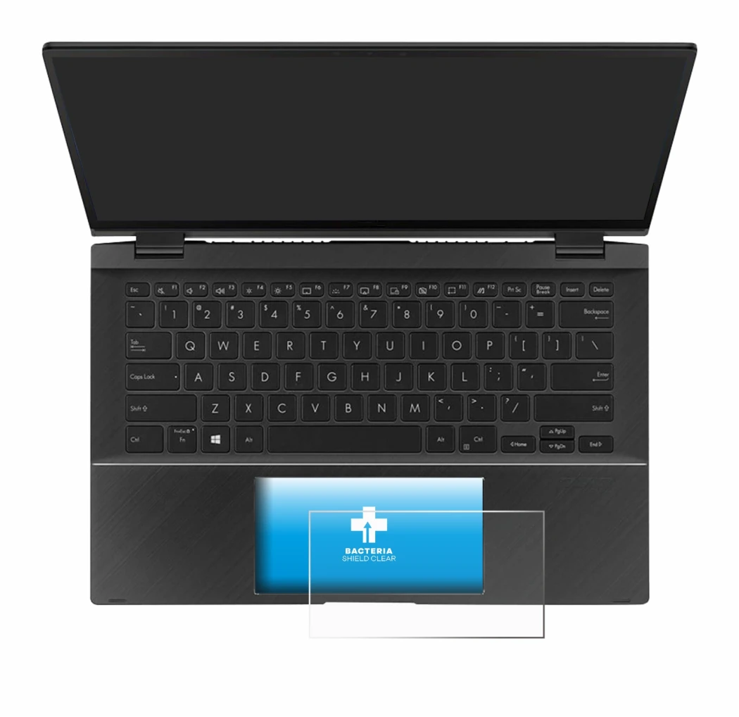 Immagine del dispositivo ASUS ZenBook Flip 14 UX463FA (Touch Trackpad) con un'ampia varietà di protezioni per lo schermo.