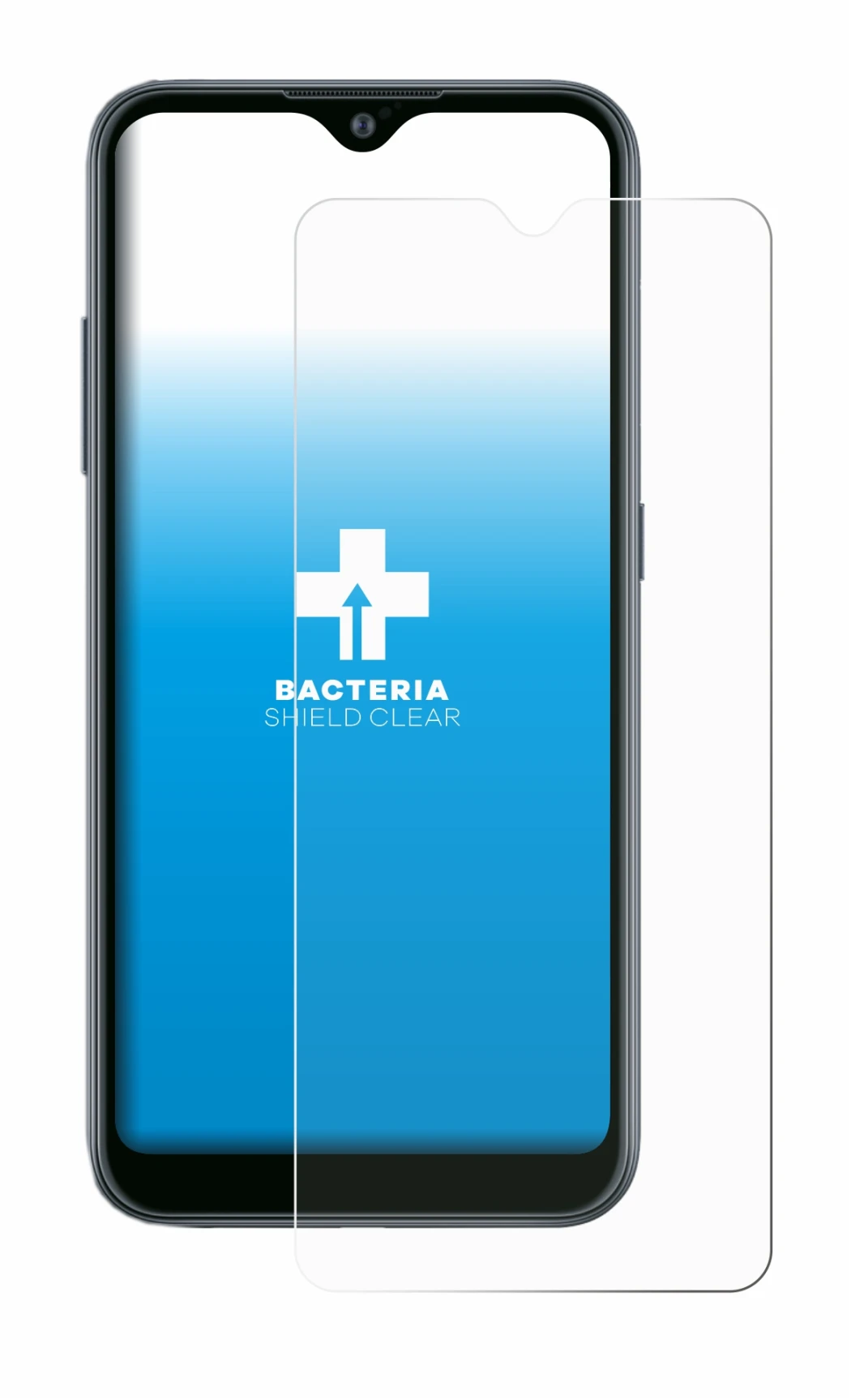 Immagine del dispositivo Samsung Galaxy A02 con un'ampia varietà di protezioni per lo schermo.