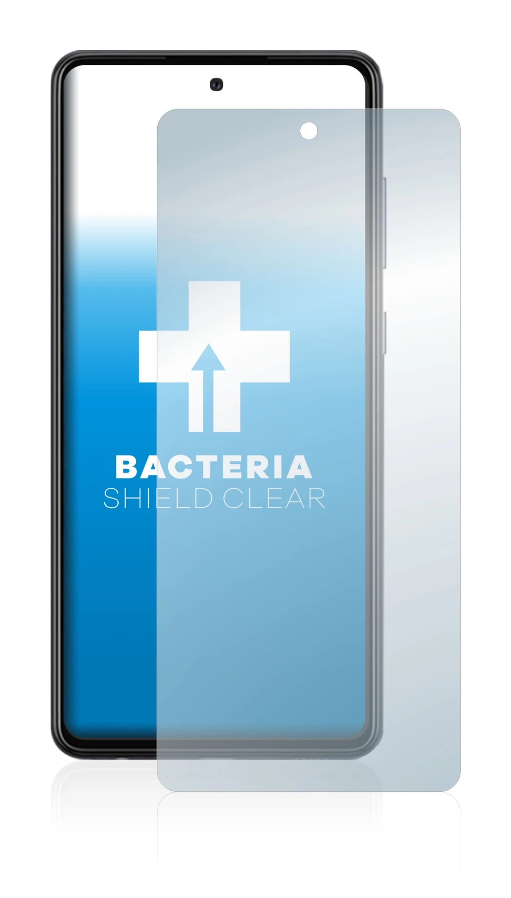 Immagine del dispositivo Samsung Galaxy A72 con un'ampia varietà di protezioni per lo schermo.