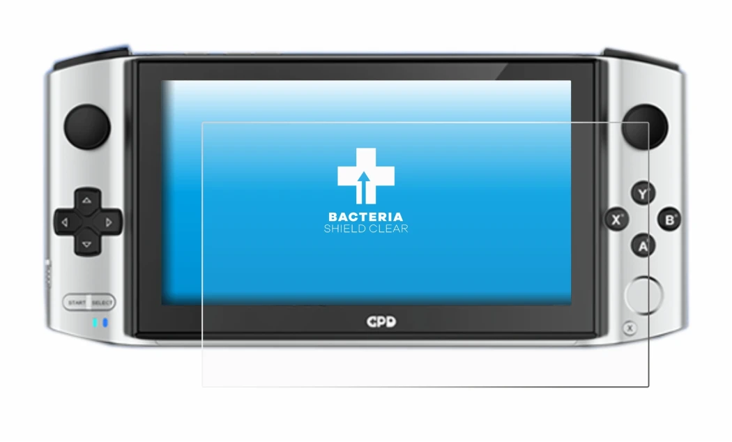 Immagine del dispositivo GPD Win 3 con un'ampia varietà di protezioni per lo schermo.