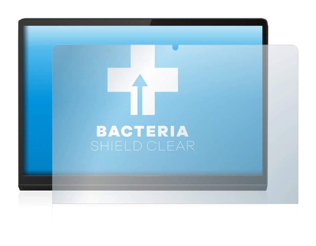 Immagine del dispositivo Lenovo Yoga Tab 11 con un'ampia varietà di protezioni per lo schermo.