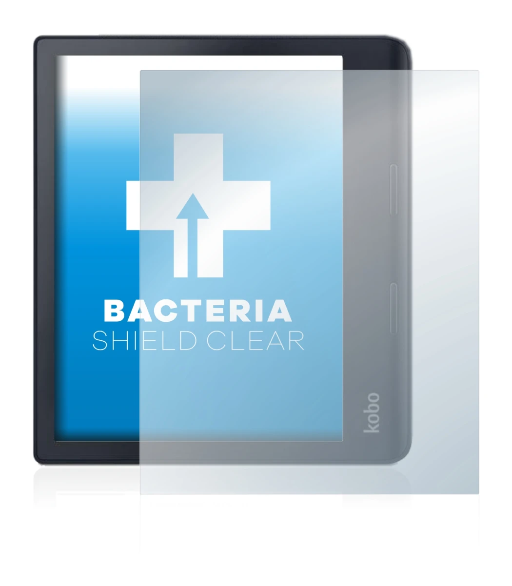 Immagine del dispositivo Kobo Sage con un'ampia varietà di protezioni per lo schermo.