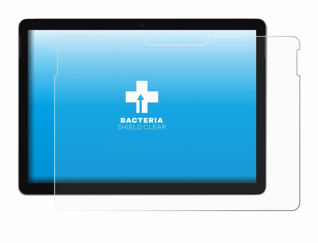 Immagine del dispositivo Microsoft Surface Go 3 con un'ampia varietà di protezioni per lo schermo.