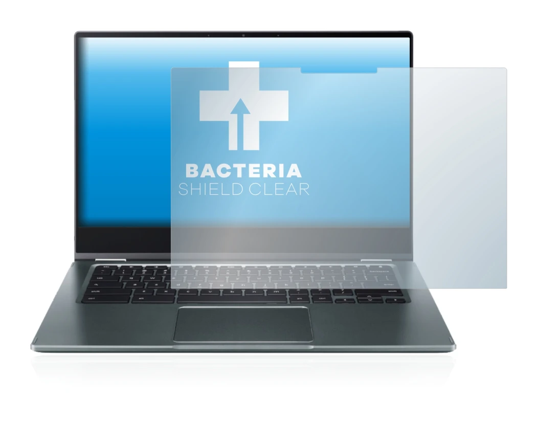 Immagine del dispositivo Acer Chromebook Spin 514 con un'ampia varietà di protezioni per lo schermo.
