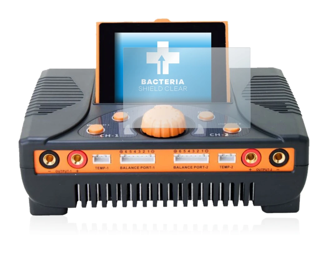 Immagine del dispositivo Junsi iCharger 406 Duo con un'ampia varietà di protezioni per lo schermo.