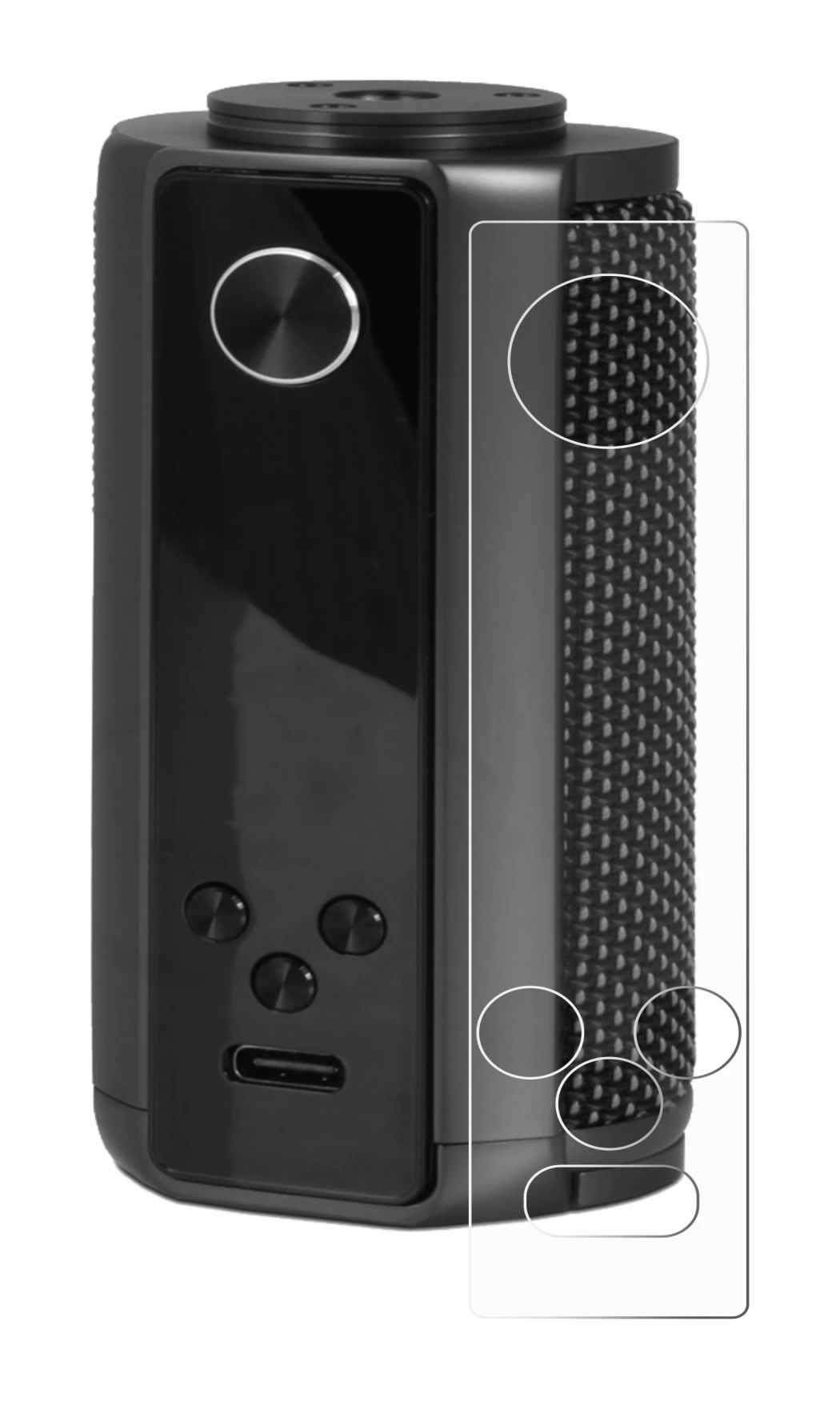 Immagine del dispositivo Vaporesso Target 200 Mod con un'ampia varietà di protezioni per lo schermo.