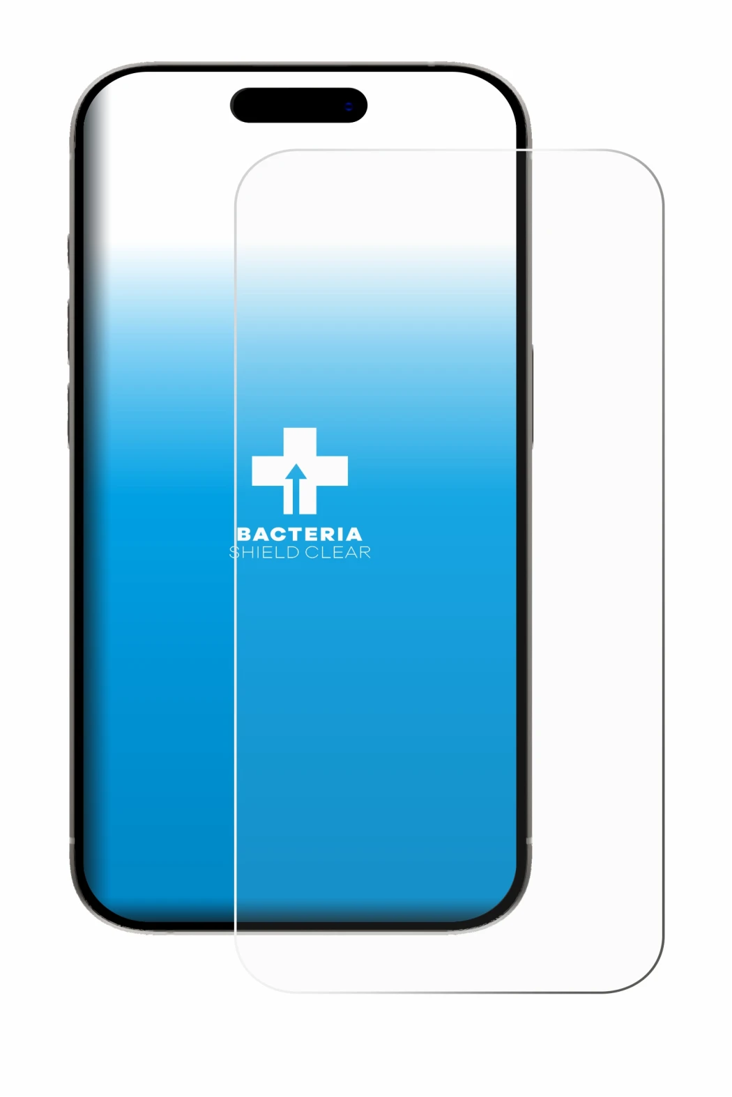 Immagine del dispositivo Apple iPhone 15 con un'ampia varietà di protezioni per lo schermo.