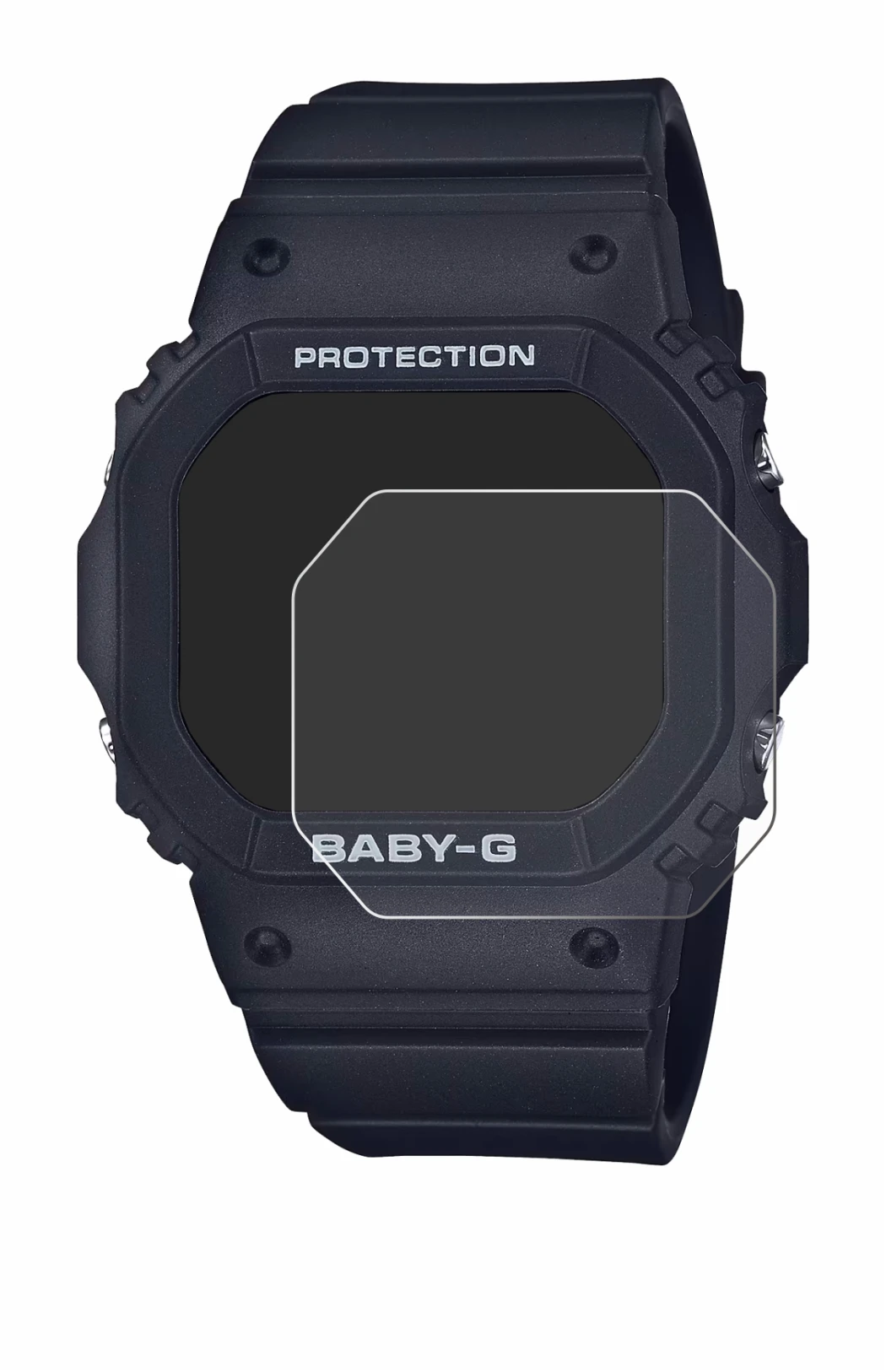 Immagine del dispositivo Casio Baby-G BGD-565 con un'ampia varietà di protezioni per lo schermo.