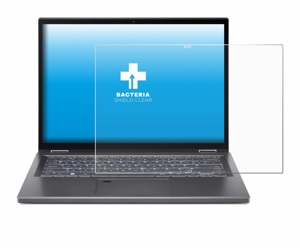 Immagine del dispositivo Acer Aspire 5 Spin 14 con un'ampia varietà di protezioni per lo schermo.