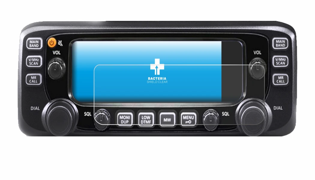 Immagine del dispositivo Icom IC-2730E con un'ampia varietà di protezioni per lo schermo.