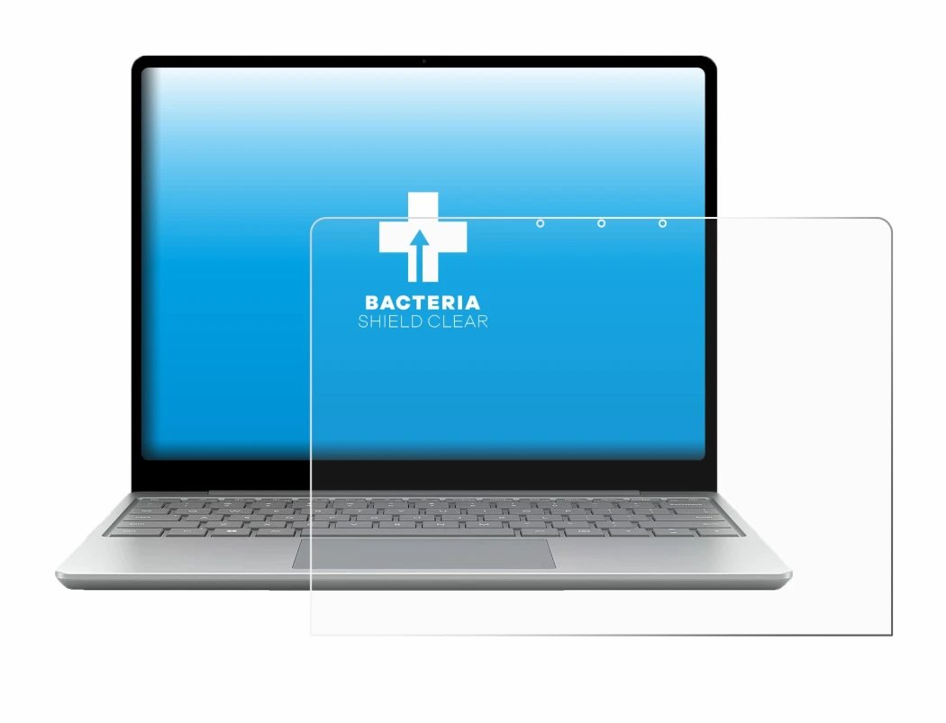 Immagine del dispositivo Microsoft Surface Laptop Go 3 Business con un'ampia varietà di protezioni per lo schermo.