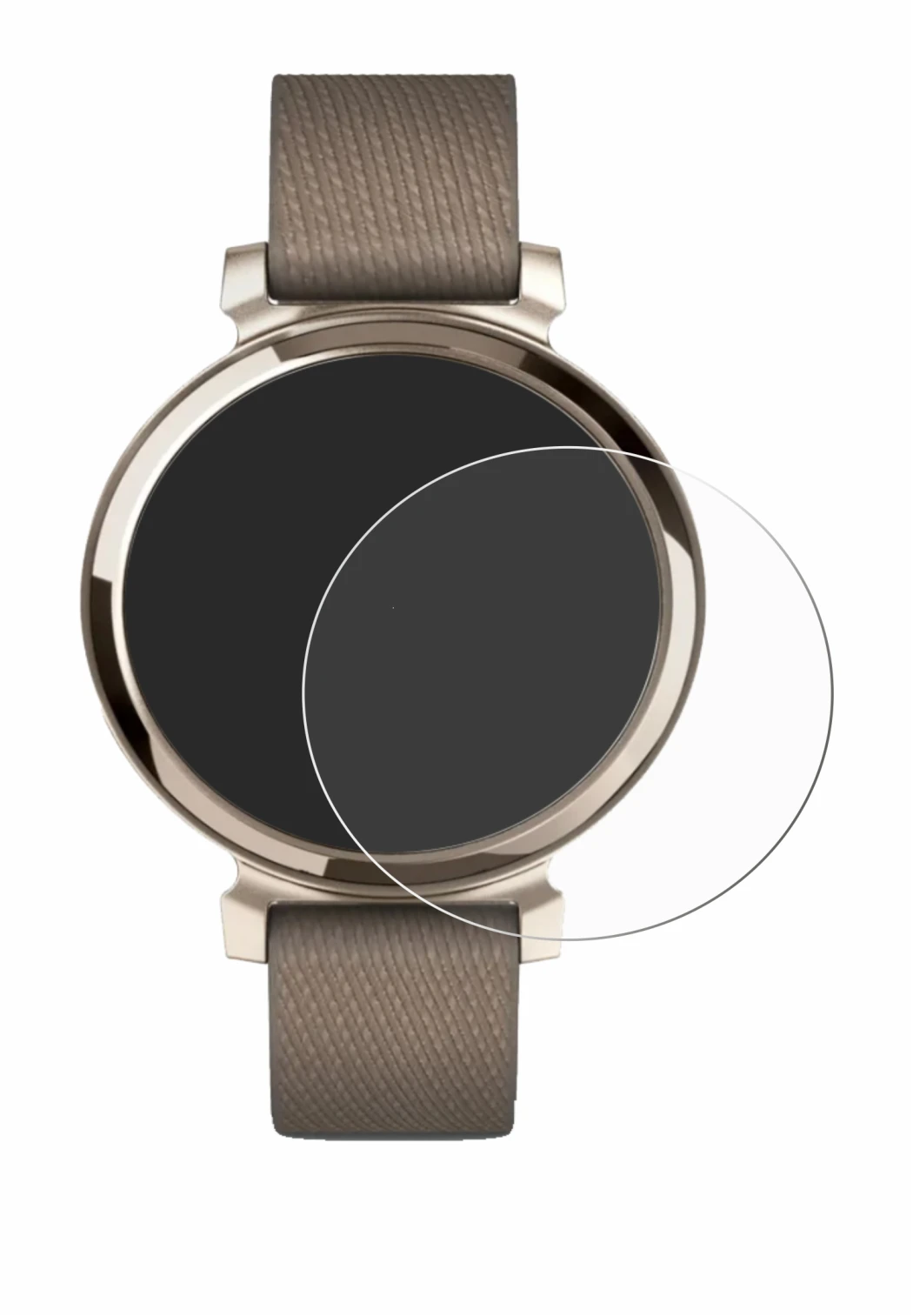 Immagine del dispositivo Garmin Lily 2 con un'ampia varietà di protezioni per lo schermo.