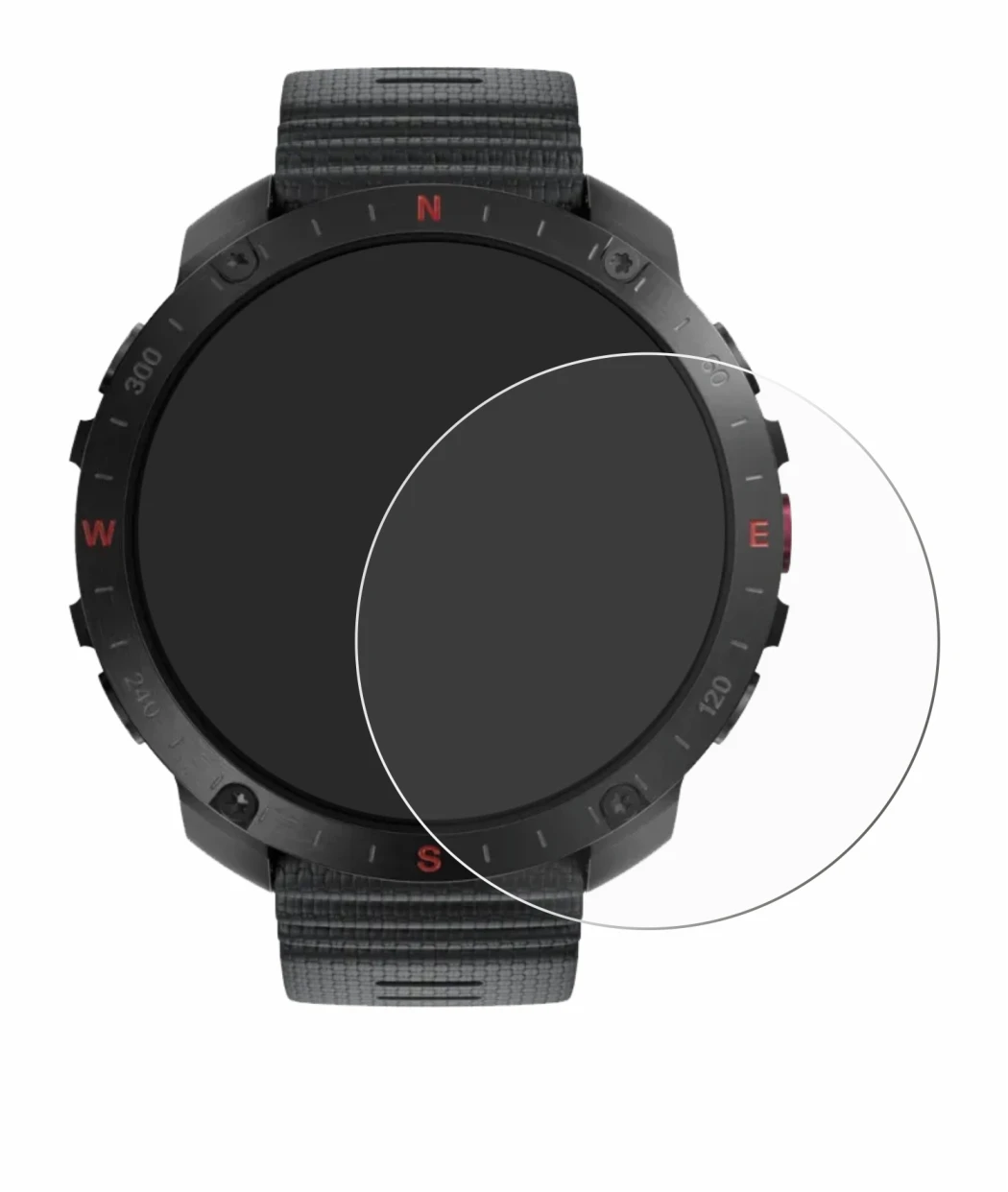 Immagine del dispositivo Polar Grit X2 Pro con un'ampia varietà di protezioni per lo schermo.