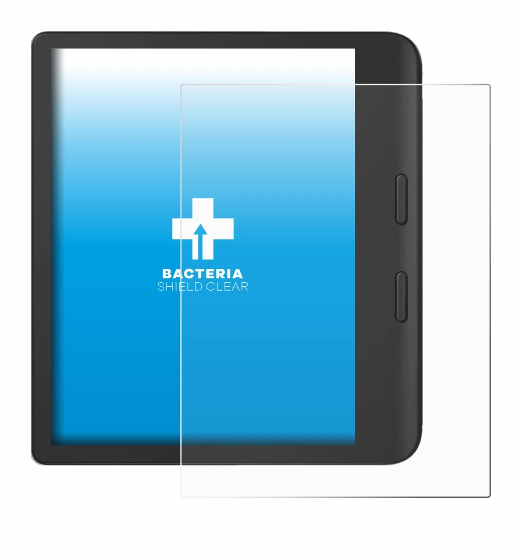 Immagine del dispositivo Tolino Vision Color 2024 con un'ampia varietà di protezioni per lo schermo.