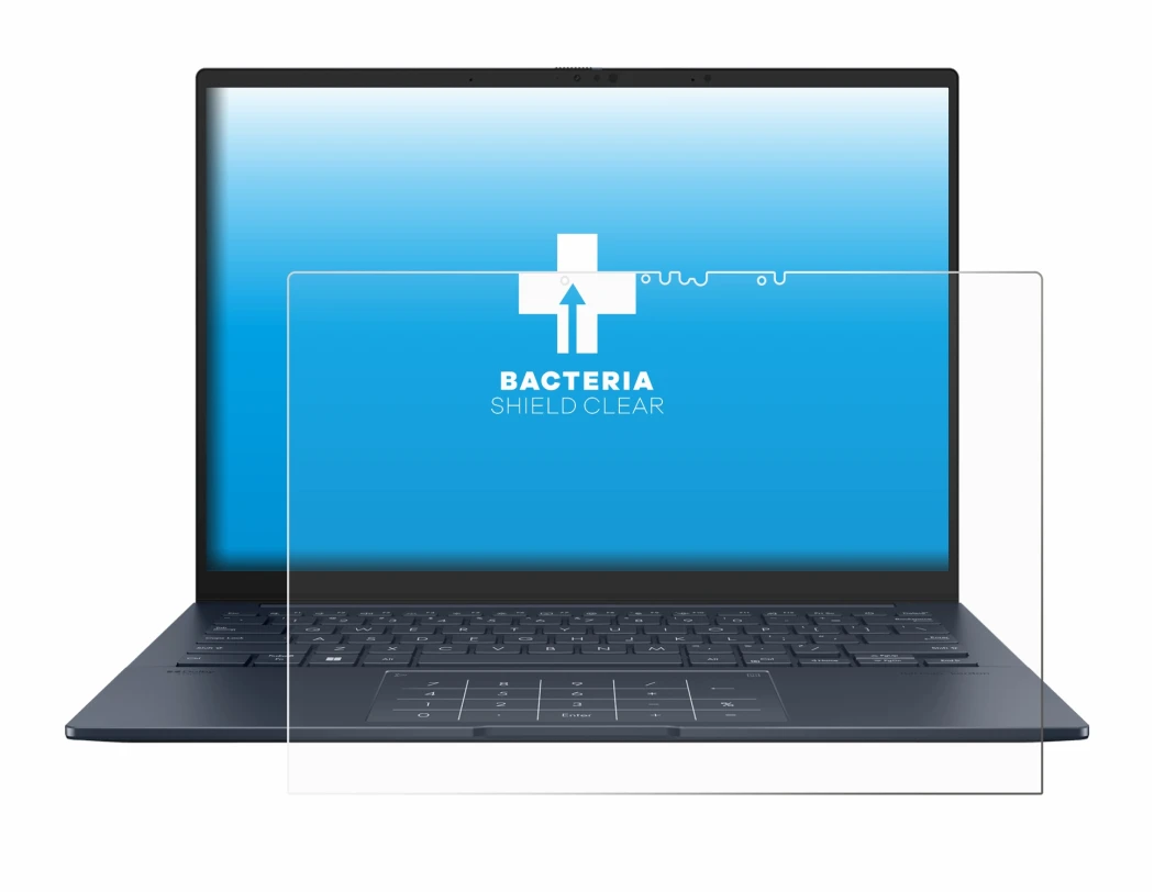 Immagine del dispositivo ASUS ZenBook 14 OLED UX3405 Touch con un'ampia varietà di protezioni per lo schermo.