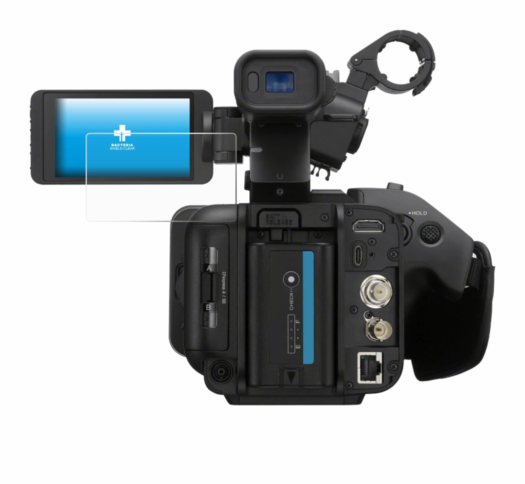 Immagine del dispositivo Sony PXW-Z200 con un'ampia varietà di protezioni per lo schermo.