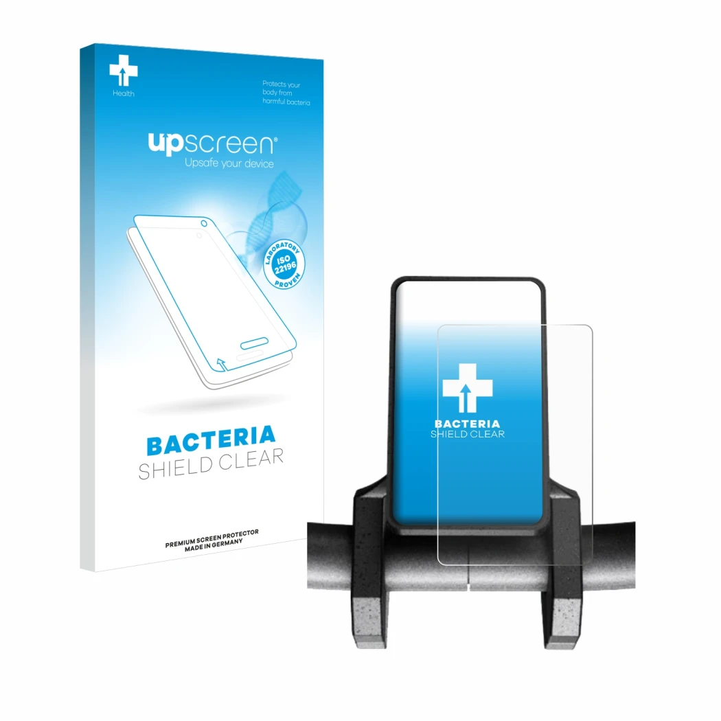 Parte frontale di una confezione del prodotto con il logo del marchio upscreen. Accanto è raffigurato il dispositivo Joyor S8-