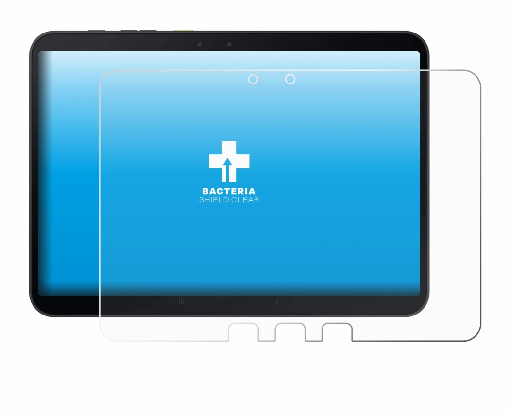 Immagine del dispositivo Samsung Galaxy Tab Active 5 Pro con un'ampia varietà di protezioni per lo schermo.