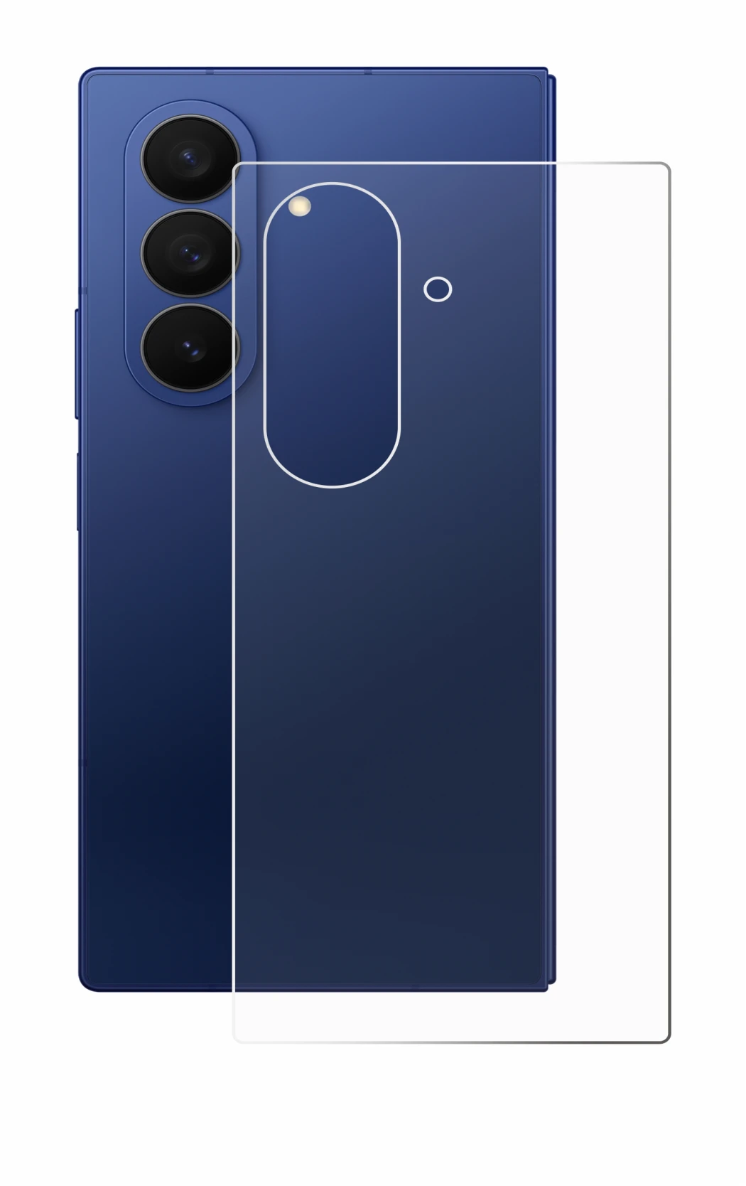 Immagine del dispositivo Samsung Galaxy Z Fold 7 (Posteriore) con un'ampia varietà di protezioni per lo schermo.