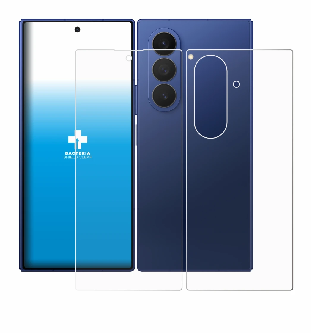 Immagine del dispositivo Samsung Galaxy Z Fold 7 (Fronte+Retro) con un'ampia varietà di protezioni per lo schermo.