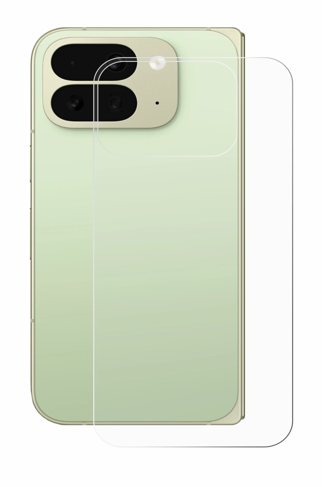 Immagine del dispositivo Google Pixel 10 Pro Fold (Posteriore) con un'ampia varietà di protezioni per lo schermo.