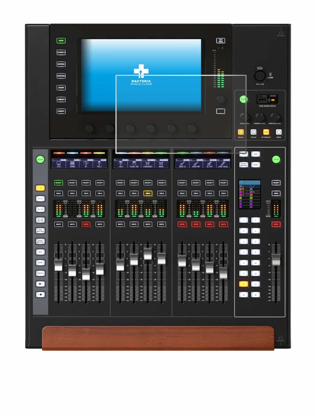 Immagine del dispositivo Behringer Wing Compact con un'ampia varietà di protezioni per lo schermo.