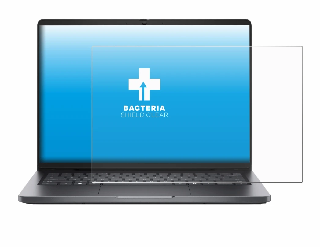 Immagine del dispositivo Dell Pro 14 PC14250 con un'ampia varietà di protezioni per lo schermo.