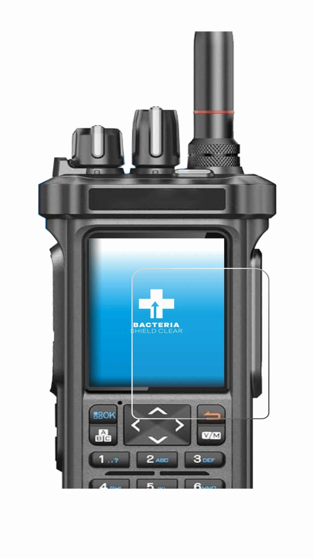 Immagine del dispositivo Radtel RT-950 Pro con un'ampia varietà di protezioni per lo schermo.