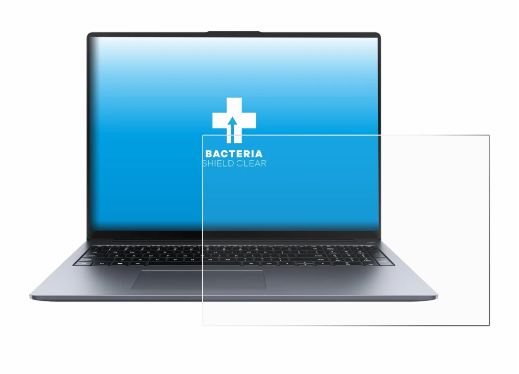 Immagine del dispositivo Huawei MateBook D 16 2024 con un'ampia varietà di protezioni per lo schermo.