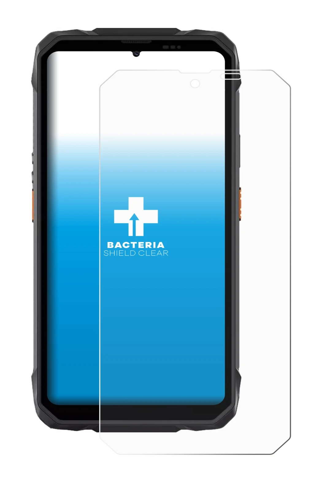 Immagine del dispositivo Blackview Rock 1 con un'ampia varietà di protezioni per lo schermo.