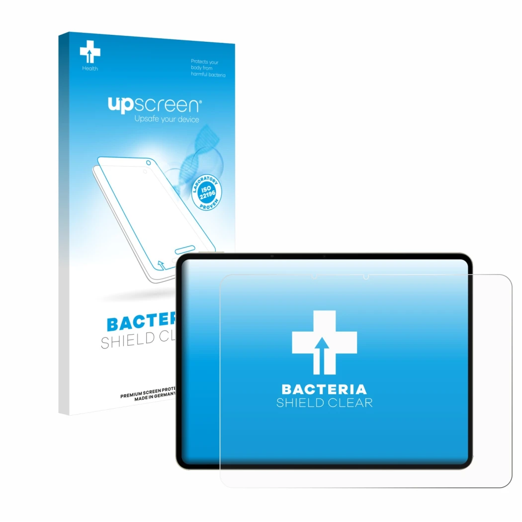 Parte frontale di una confezione del prodotto con il logo del marchio upscreen. Accanto è raffigurato il dispositivo realme Pa